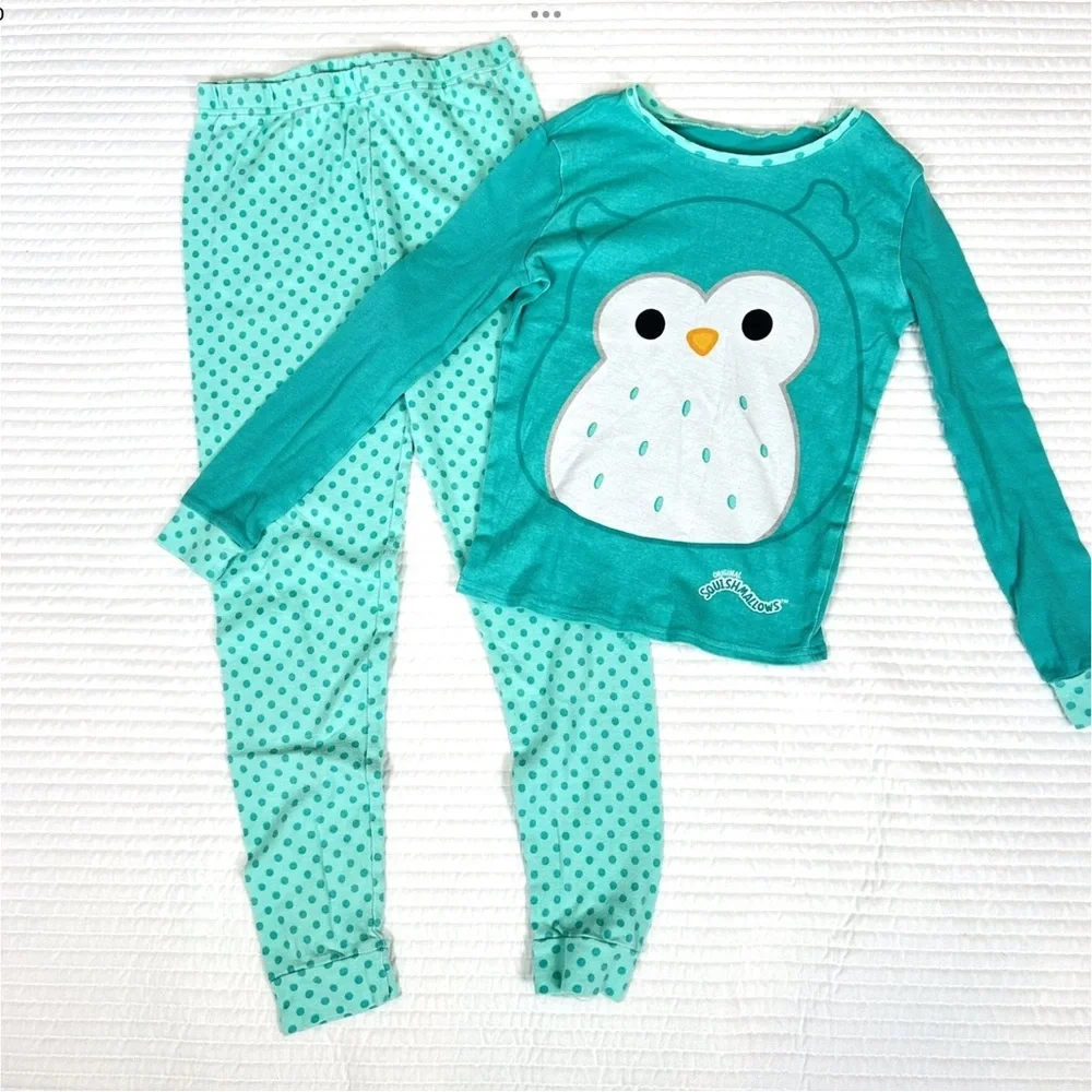 Squishmallows Girls 4-Piece Pajamas Size 12 Pink Turquoise 2 Sets Very Soft Lot